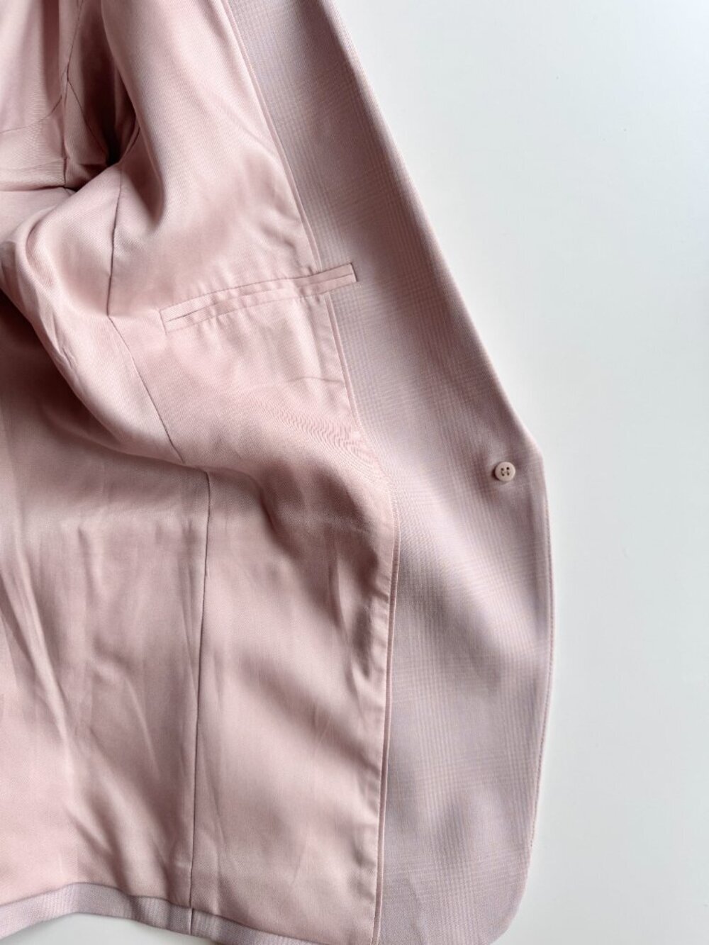 CLUB MONACO Borrem Pink Mauve Wool Blend Single Breasted Blazer, Size 12 - Picture 13 of 16